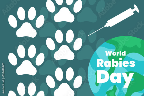 Illustration vector graphic of world rabies day. Good for poster.