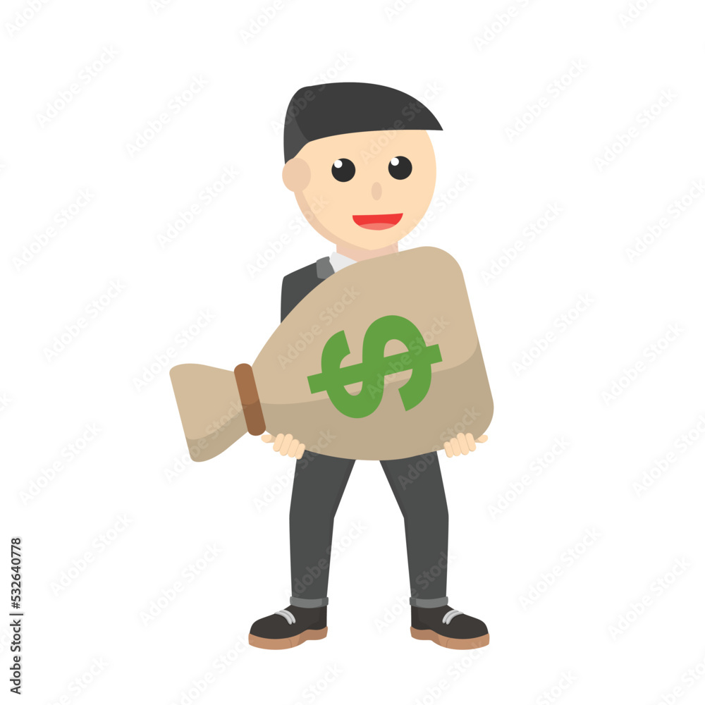 businessman carrying big sack of money businessman carrying big sack of money