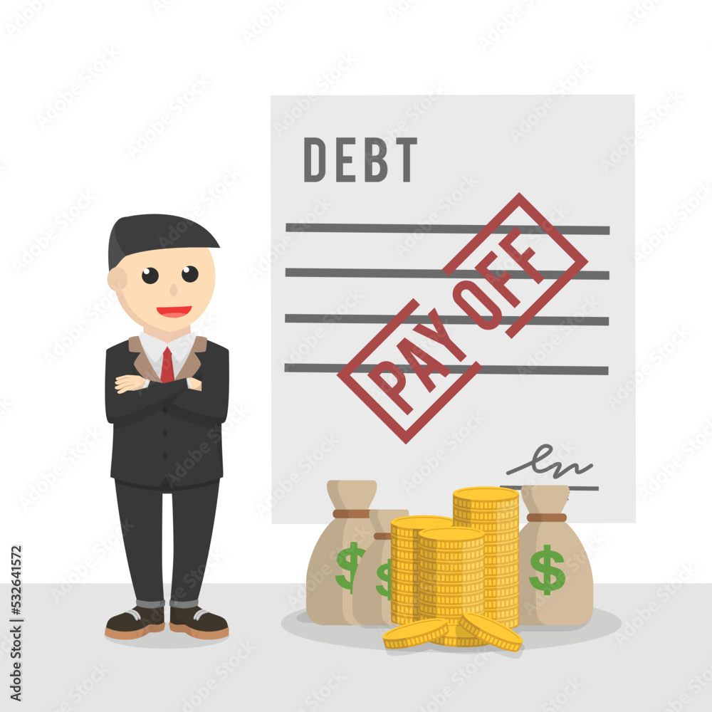 businessman pay off debt design people businessman pay off debt design people