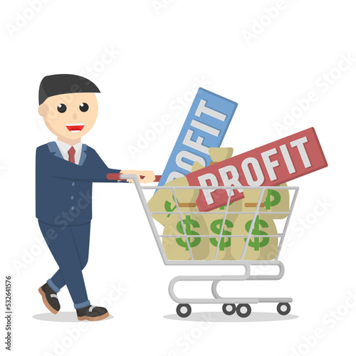 businessman pick up the company profit