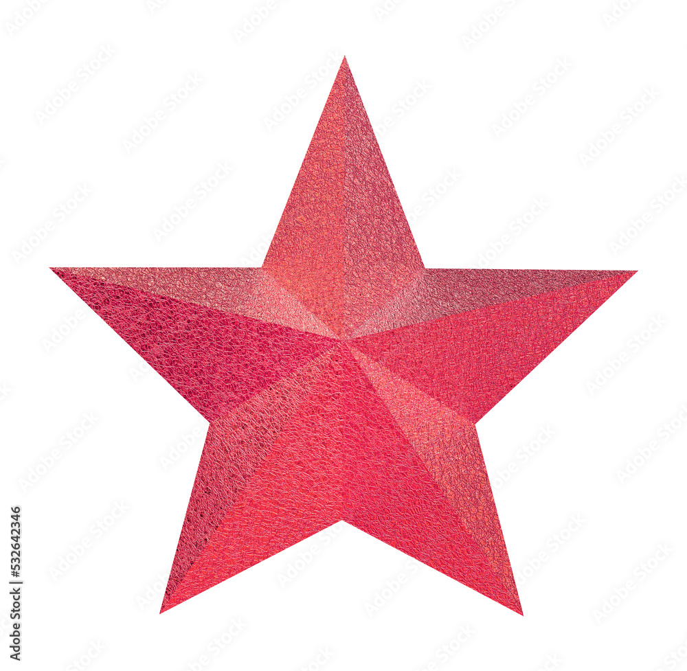 Fototapeta premium Red christmas star isolated on white background.