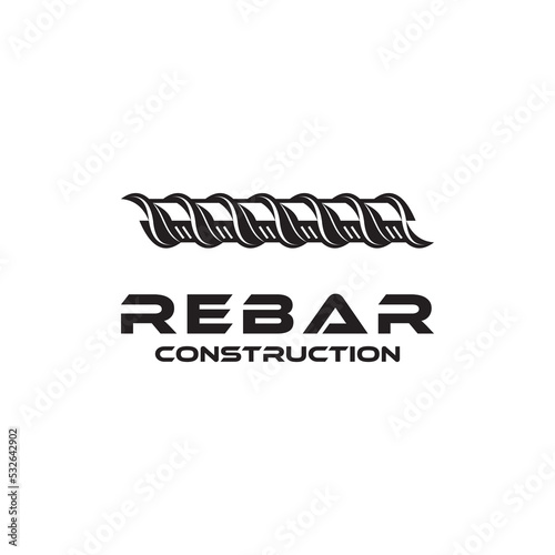 rebar concrete construction logo design vector for business idea