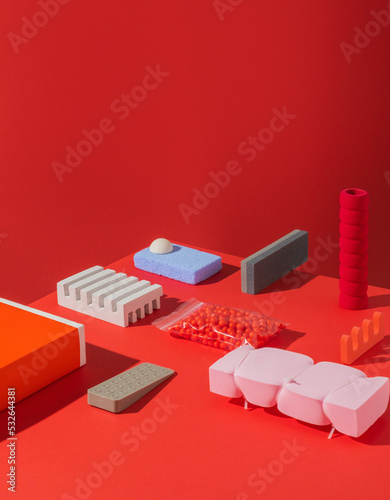 Abstract materials and objects arranged oddly photo