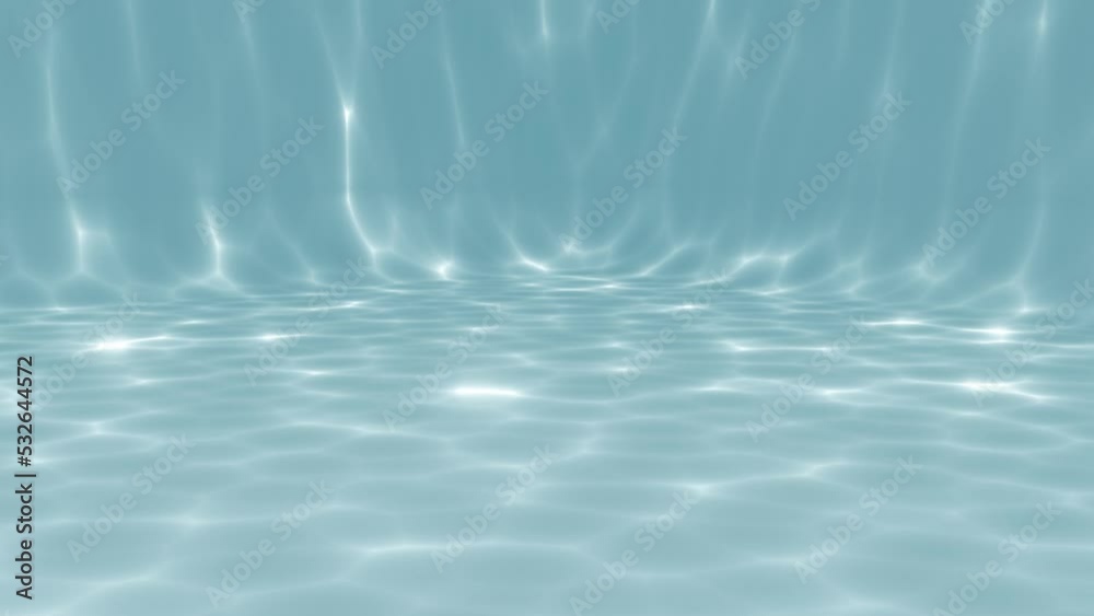 Beautiful caustic ripple on blue underwater (3D Rendering)