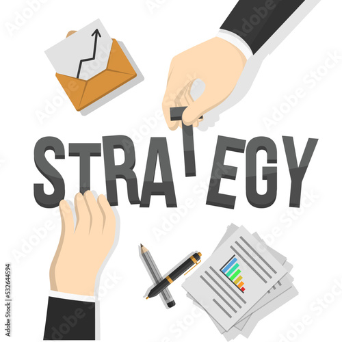 business strategy design on white background