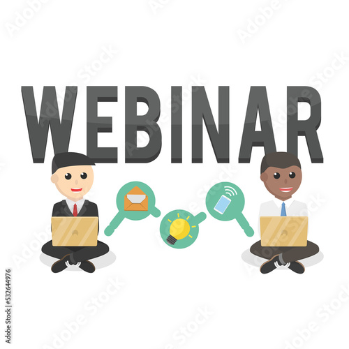 business webinar design character on white background