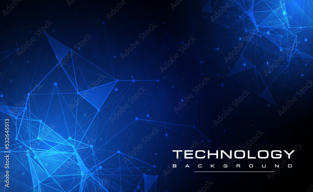 Obraz premium Digital media technology blue background, online cyber technology algorithm, abstract circuit tech, innovation future, wifi internet network connection, Ai big data file storage, illustration vector