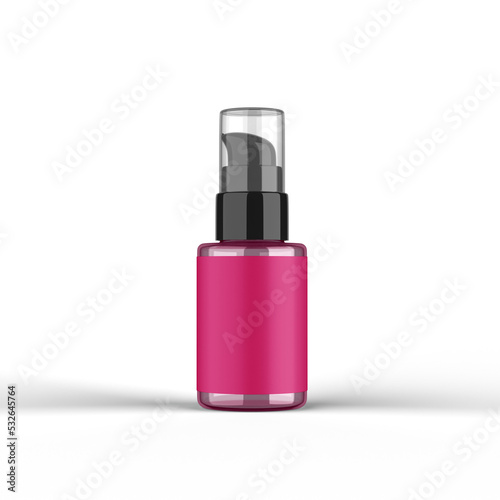 Airless Pump Bottle 3D Rendering Cosmetic Product