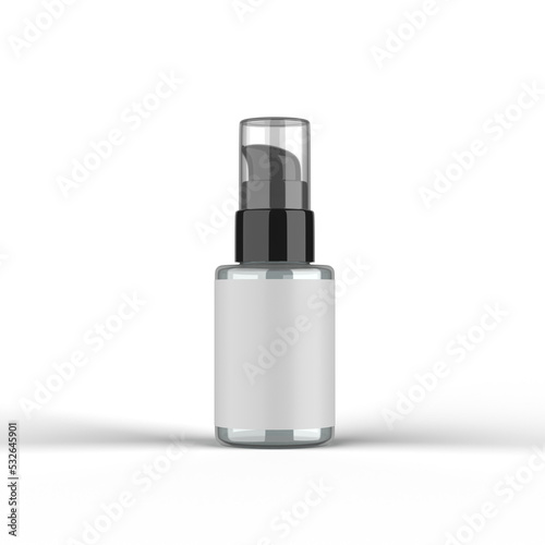 Airless Pump Bottle 3D Rendering Cosmetic Product