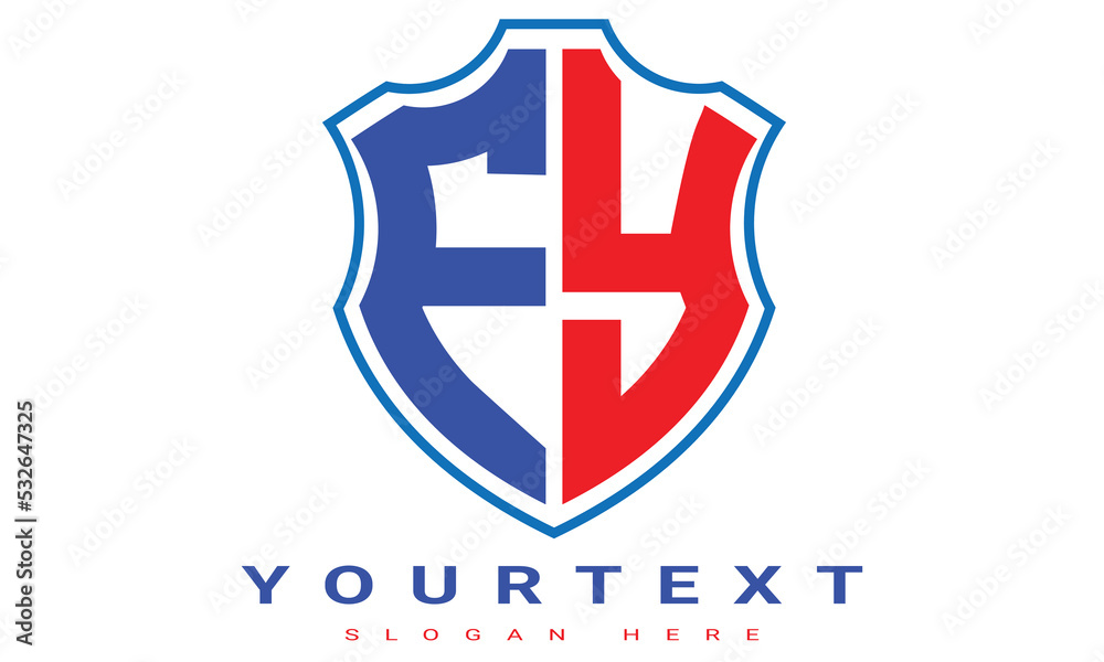 Fototapeta premium FY Two letters shield logo design.