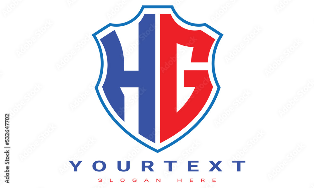 Fototapeta premium HG Two letters shield logo design.