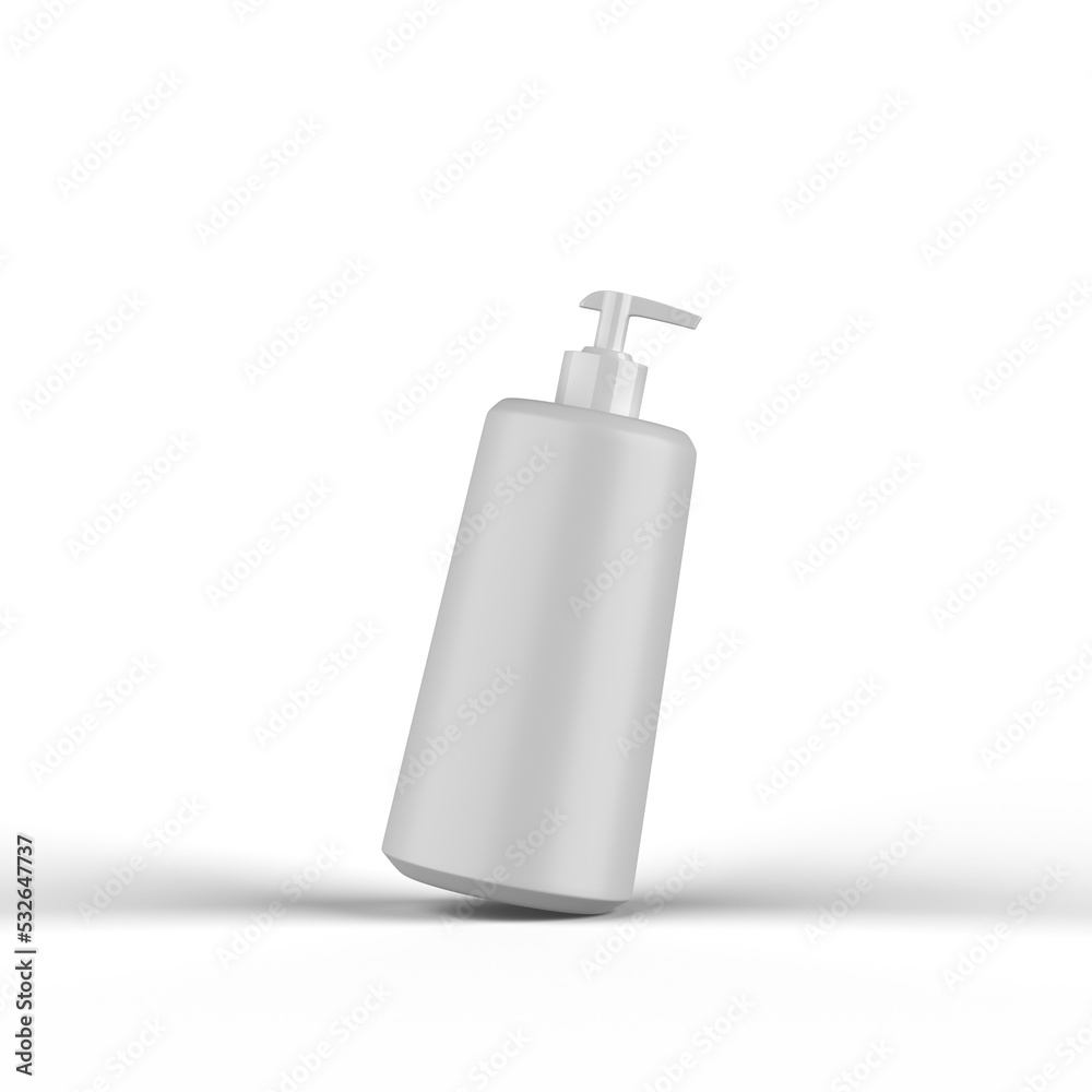 Plastic Shampoo Bottle 3d Rendering Cosmetic Product