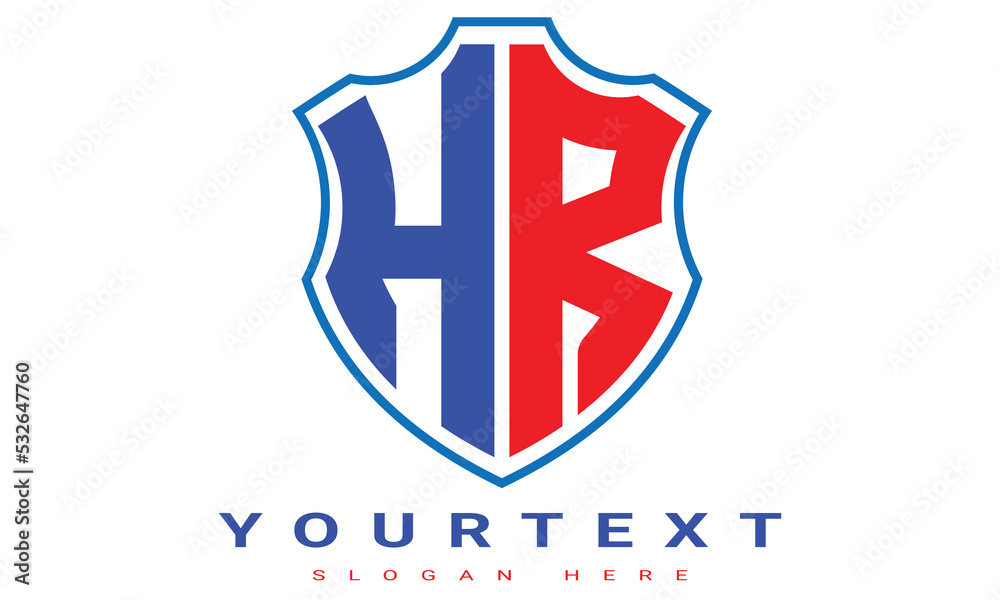 Fototapeta premium HR Two letters shield logo design.