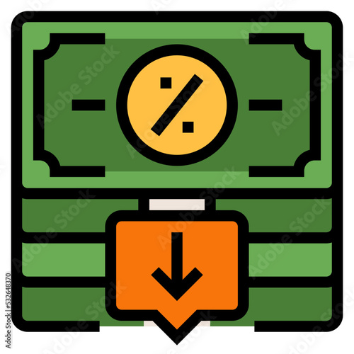 cut interest rate icon
