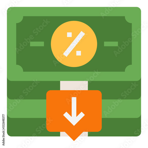 cut interest rate icon