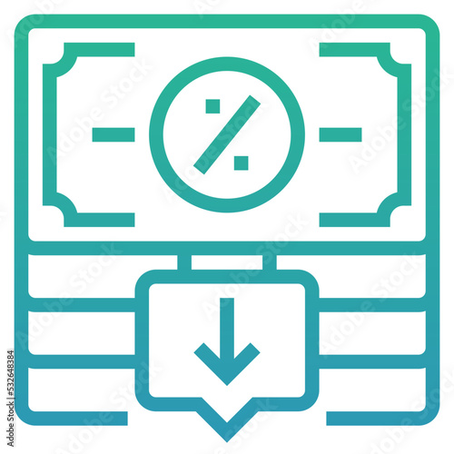 cut interest rate icon