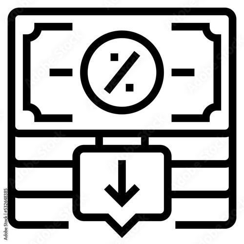 cut interest rate icon