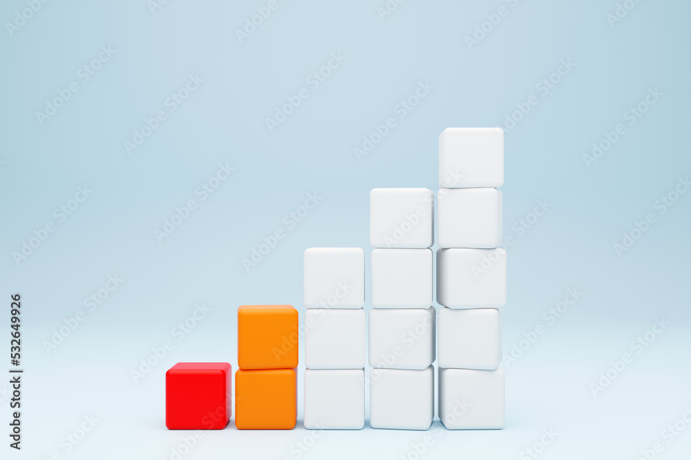 Vertical indicator chart. 3D illustration Vertical indicator chart. 3D illustration