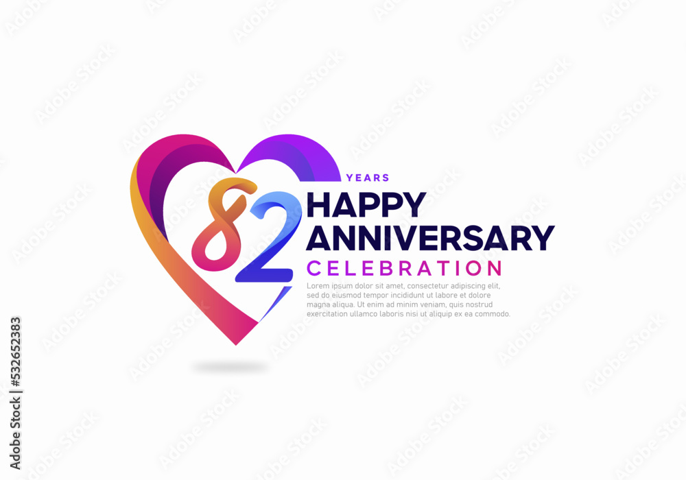 82 year anniversary logo icon design template