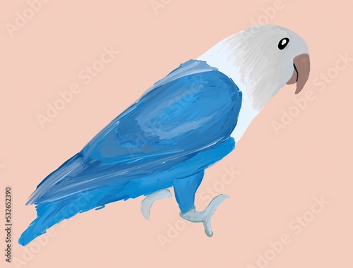 this is a blue lovebird illustration 