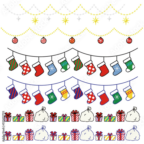 クリスマスモチーフの装飾ライン