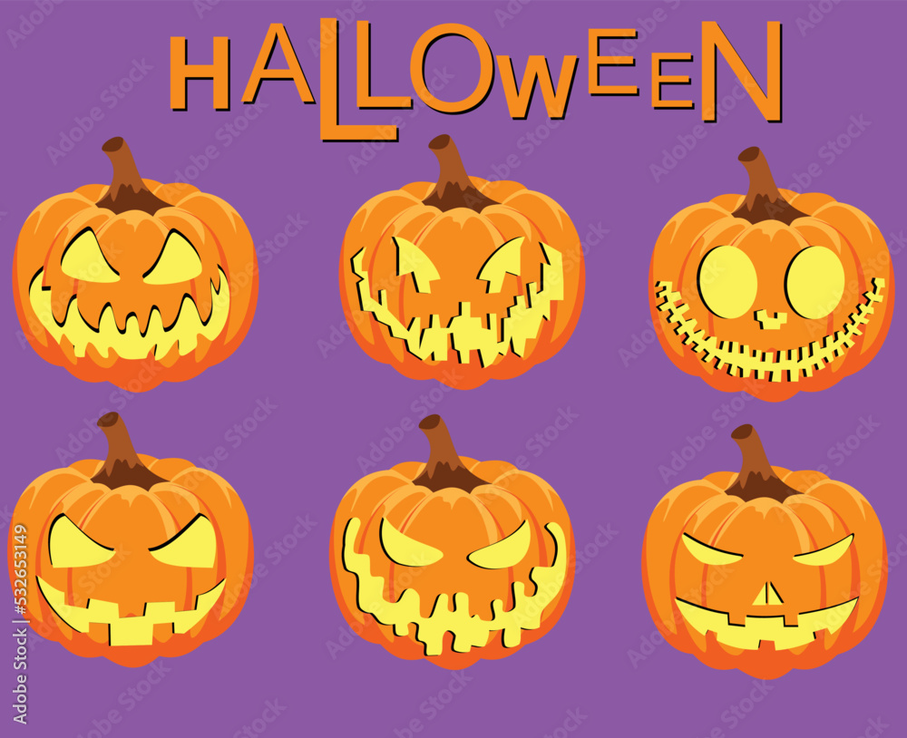 scary pumpkin halloween ekspression set scary pumpkin halloween ekspression set