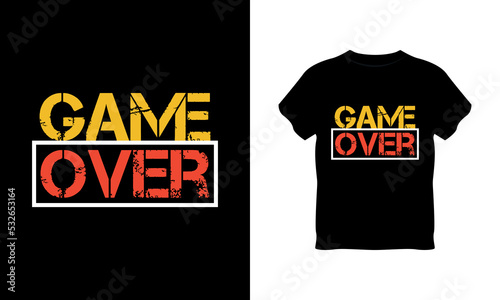 game over typography t shirt design, game over typography, game over t shirt design