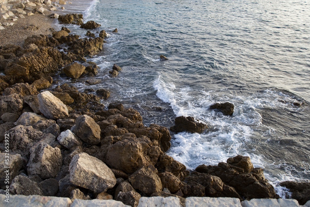 rocks and sea