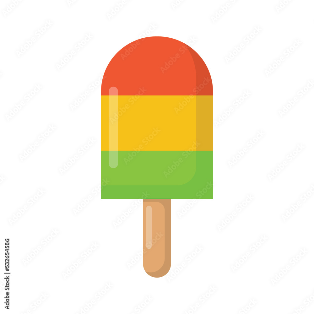 Vector graphic of ice cream stick. Fruits ice cream illustration with flat design style. Suitable for content design assets