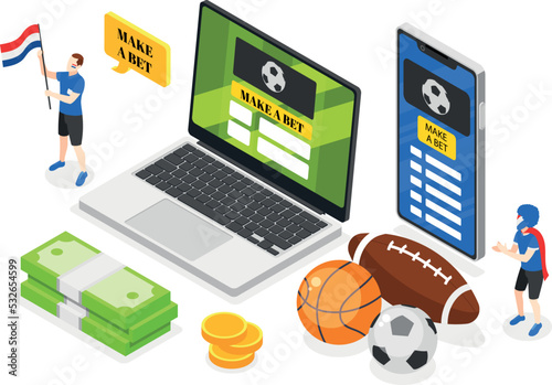 Sports Betting Isometric Composition © Macrovector