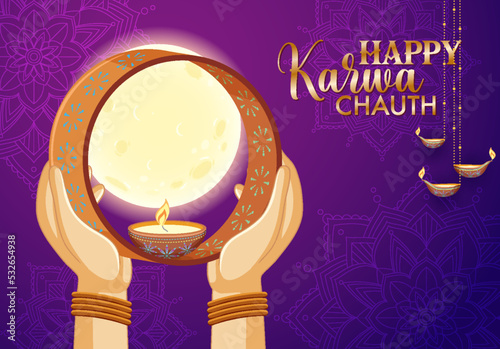 Happy Karva Chauth Poster Design photo