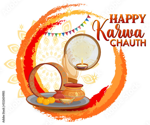 Happy Karva Chauth Banner Design