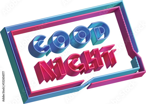 3d vector good night with colorful