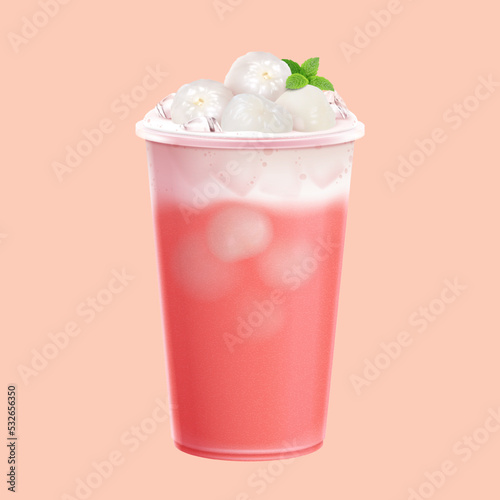 Lychee fruit drink mockup