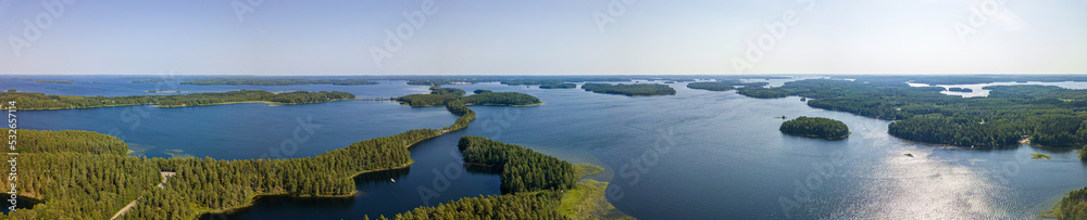 Esker road in Punkaharju in the middle of lake Saimaa, Finland