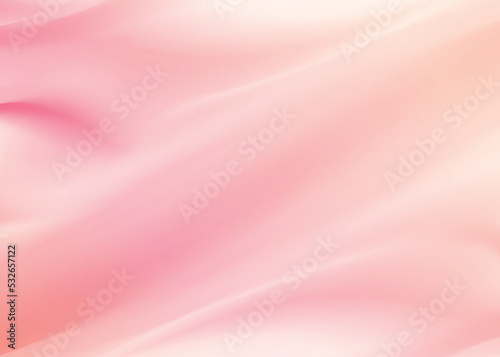 Pink silk background.Peach wavy satin vector backdrop