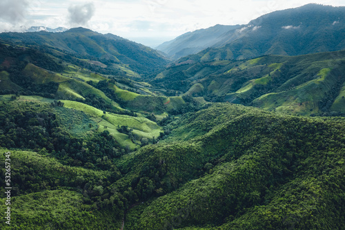 Green mountain valley nan thailand,green mountain fields with blue sky