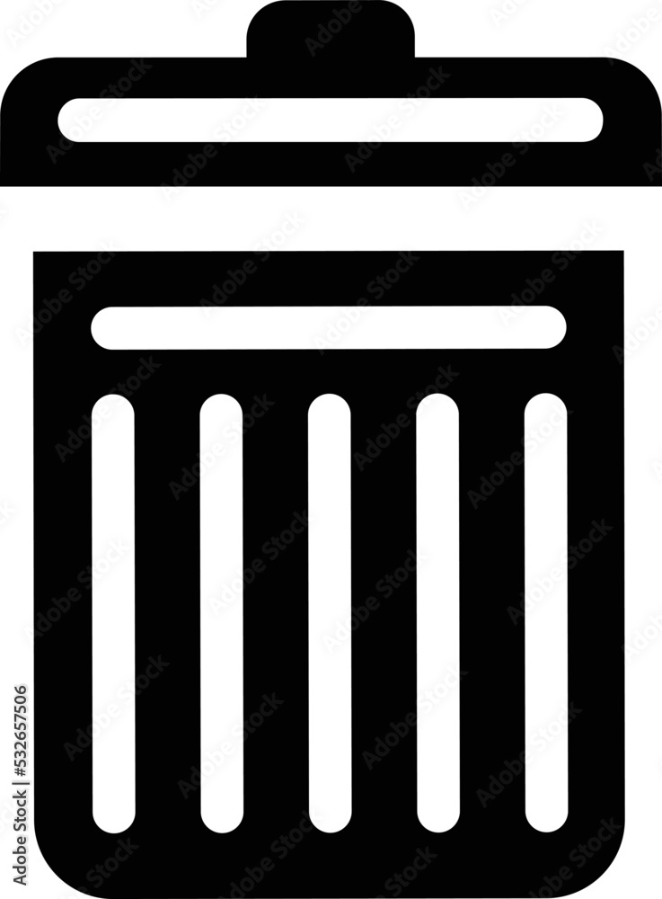 Trash can icon vector. Simple and filled trash bin sign Trash can icon vector. Simple and filled trash bin sign