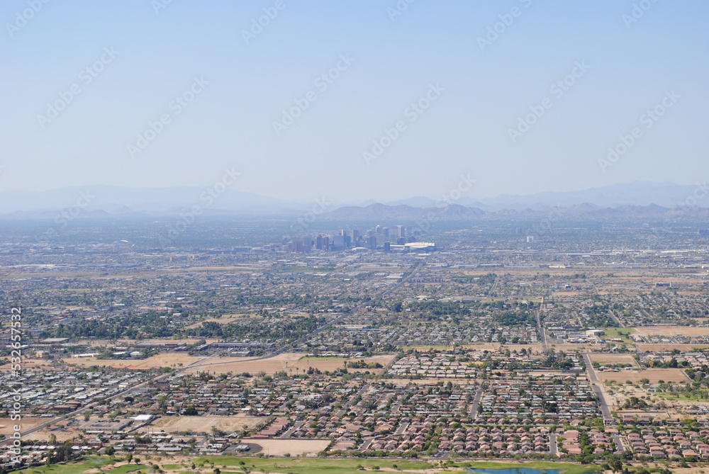View of the the city of Phoenix, Arizona from Phoenix Mountain Park
