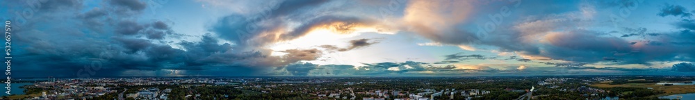 Late summer evening with cloudy sky over Helsinki, Finland