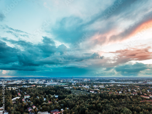 Late summer evening with cloudy sky over Helsinki, Finland