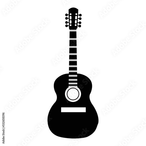 Black blues guitar icon. Simple illustration of black blues guitar vector icon logo isolated on white background,acoustic guitar silhouette,electric guitar vektor ilustration.