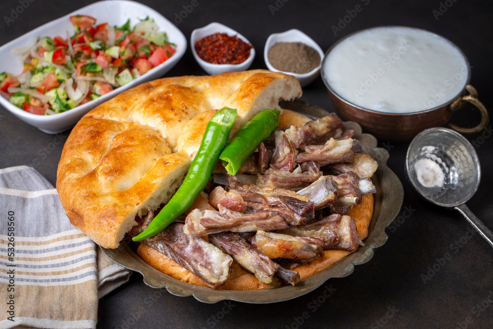 Traditional delicious local Turkish food; Buryan kebab. It is a meat dish that belongs to Siirt and Bitlis regions. It is also called Traditional delicious local Turkish food; Buryan kebab. It is a meat dish that belongs to Siirt and Bitlis regions. It is also called