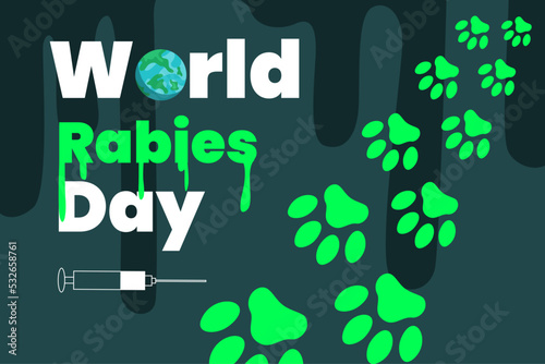 Illustration vector graphic of world rabies day. Good for poster.
