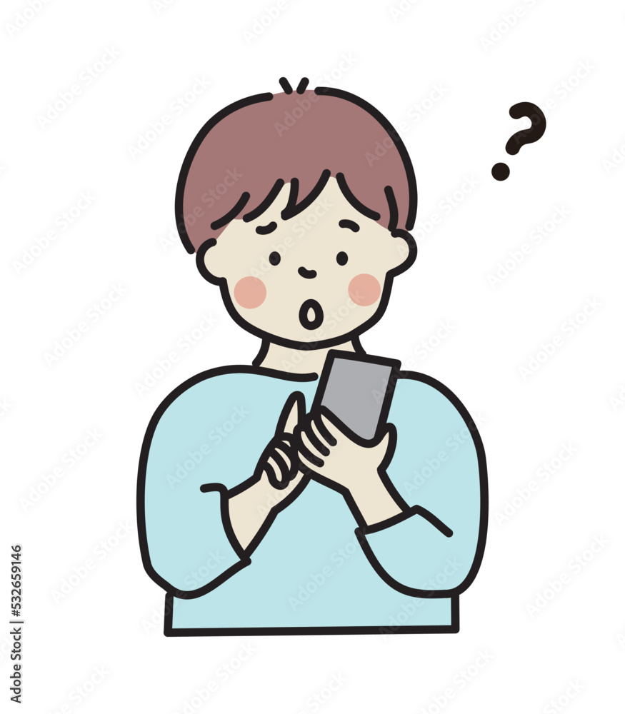 スマートフォンを使う若い男性 スマートフォンを使う若い男性