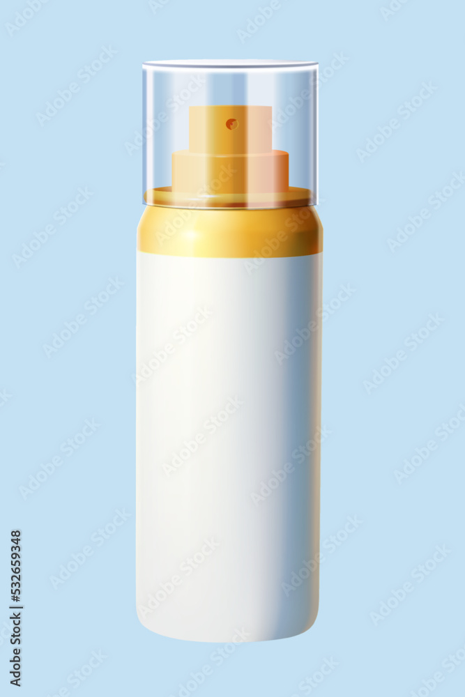 3d white cosmetic plastic bottle