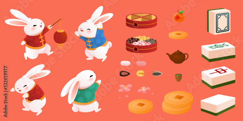 2023 Chinese new year element set