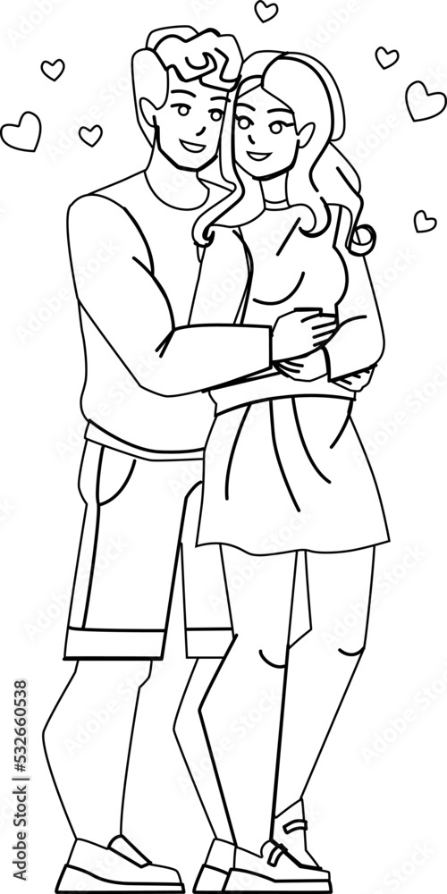 couple in love line pencil drawing vector. happy romantic man woman, young family, romance relationship couple in love character. people Illustration couple in love line pencil drawing vector. happy romantic man woman, young family, romance relationship couple in love character. people Illustration