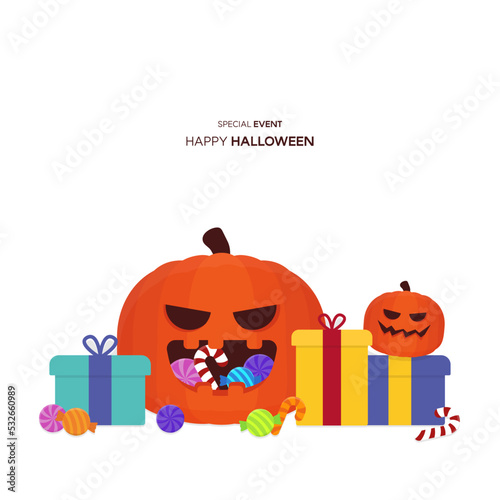 halloween card with pumpkin
