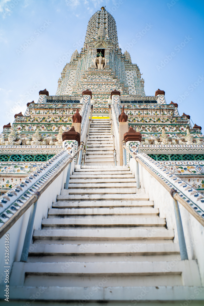 Bangkok beautiful Wat Arun emple of dawn with beautiful sky